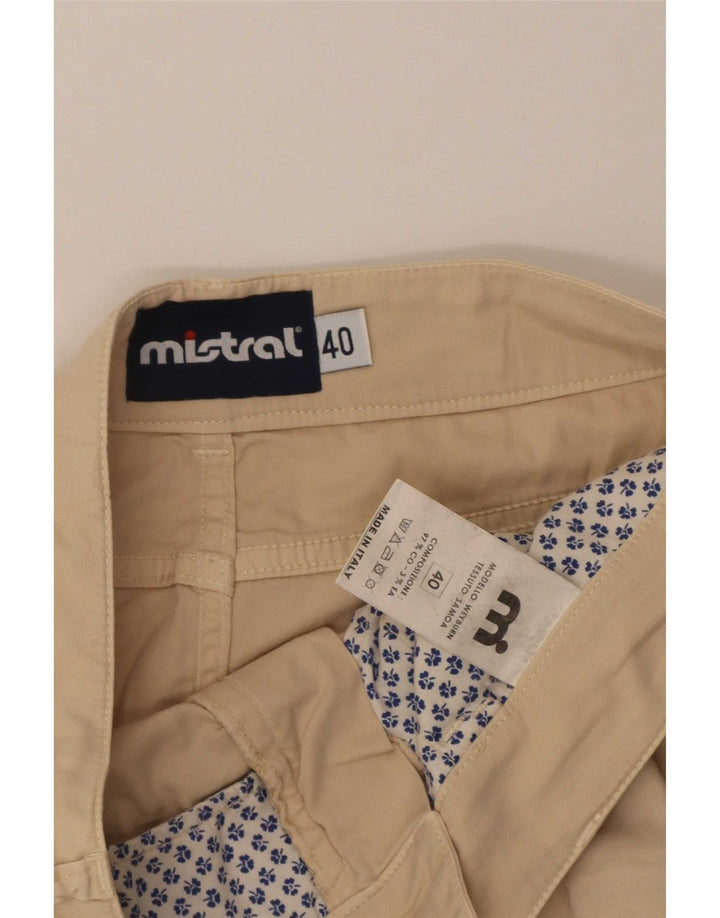 Γυναικεία Μίνι Φούστα Mistral IT 40 Small W32 Beige Βαμβακερή