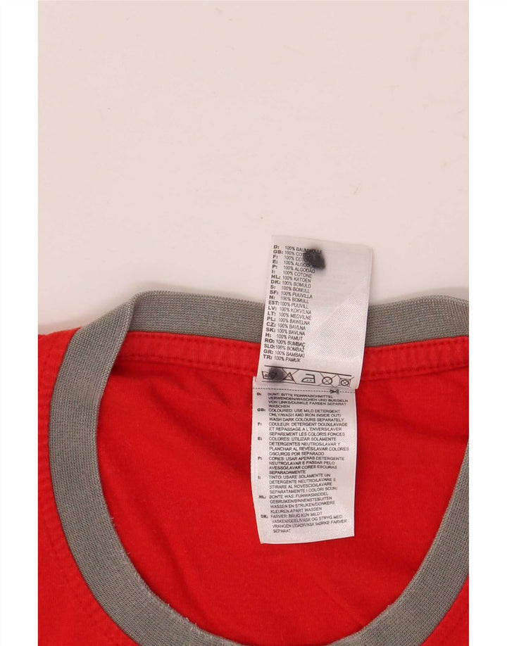 Ανδρικό γραφικό T-Shirt Adidas Top Μεσαίο κόκκινο βαμβακερό