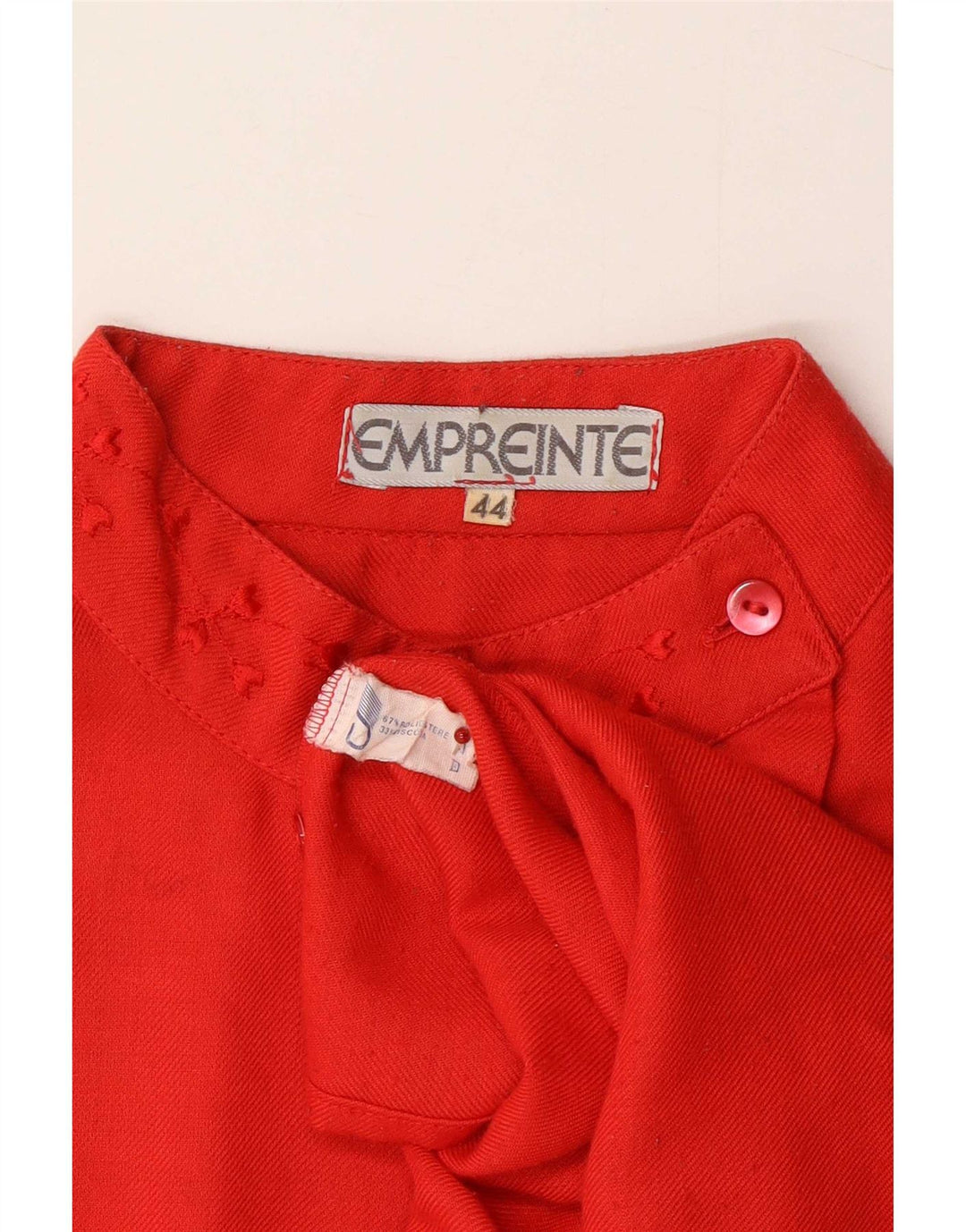 Vintage Γυναικείο Πουκάμισο Μπλούζα IT 44 Μεσαίο Κόκκινο Πολυεστέρας