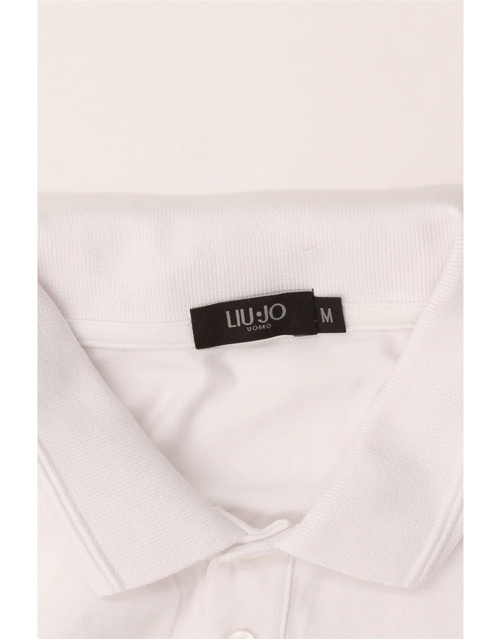 LIU JO Mens Polo Shirt Medium White Vintage Liu Jo and Second-Hand Liu Jo from Messina Hembry 