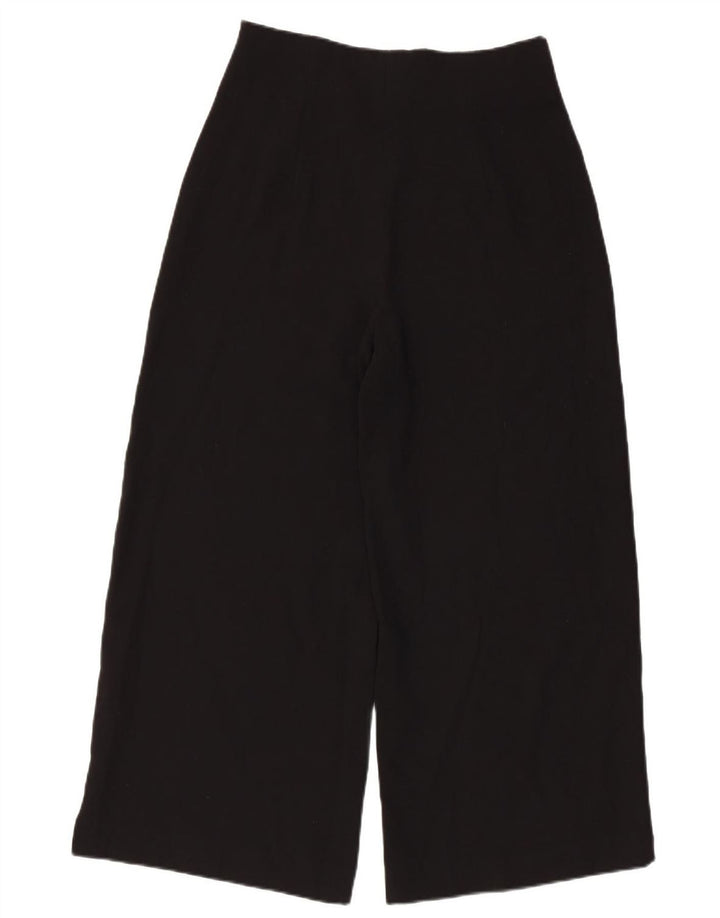 Zara Γυναικείο παντελόνι με φαρδύ κοντό πόδι Medium W30 L24 Μαύρο Πολυεστέρας