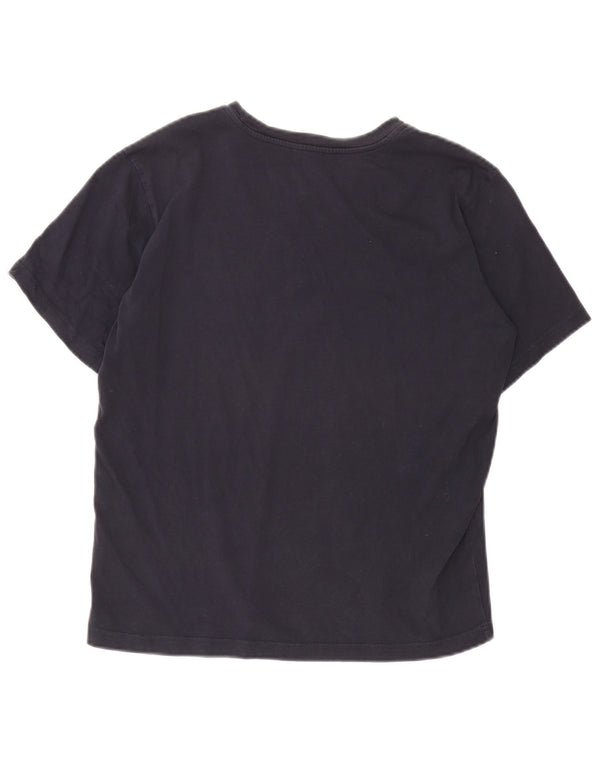 Champion Γυναικείο γραφικό T-Shirt Top UK 14 Medium Navy Blue