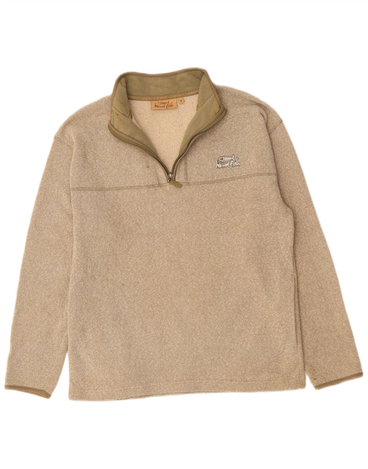 WEIRD FISH Ανδρικό φούτερ με φερμουάρ, μεσαίο μπεζ πολυεστέρας