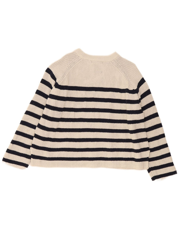 Marks & Spencer Γυναικείο πουλόβερ με λαιμό σκάφος UK 18 XL σε ανοιχτό ριγέ