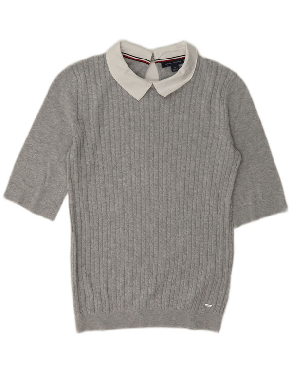 Tommy Hilfiger Γυναικείο Πόλο πουλόβερ με λαιμόκοψη UK 10 Small Grey