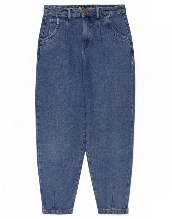 Zara Γυναικείο τζιν με ψηλόμεσο μπαλόνι EU 34 2XS W24 L26 Μπλε βαμβακερό