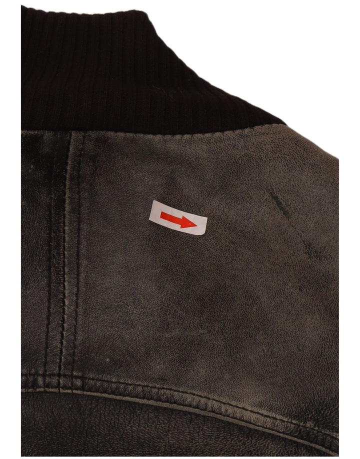 Vintage Ανδρικό Δερμάτινο Μπουφάν UK 38 Medium Black Leather