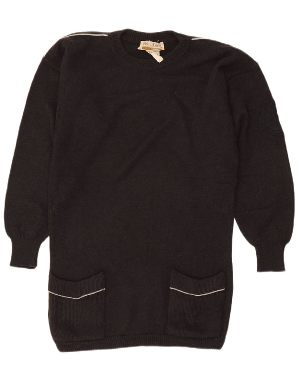 Poi By Krizia Γυναικείο μακρυμάνικο φόρεμα UK 8 Small Black Wool