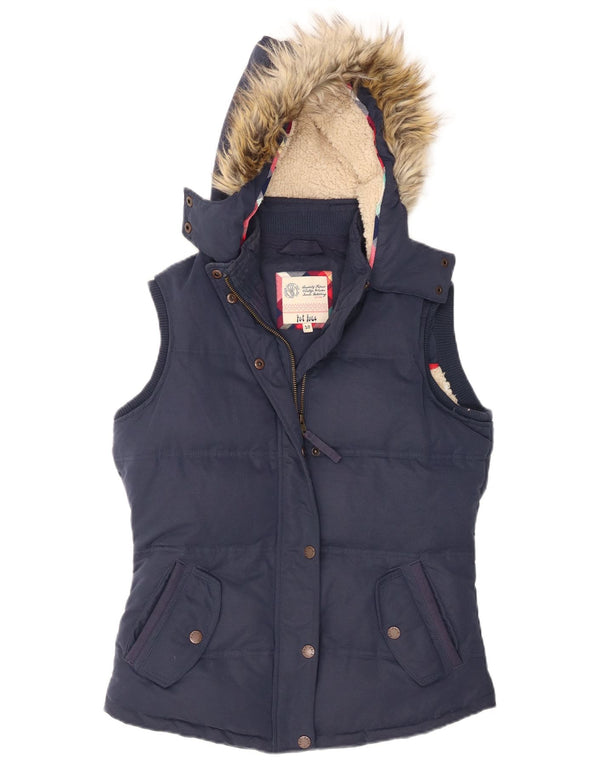 Fat Face Γυναικεία κουκούλα με επένδυση Gilet UK 10 Small Blue Polyester