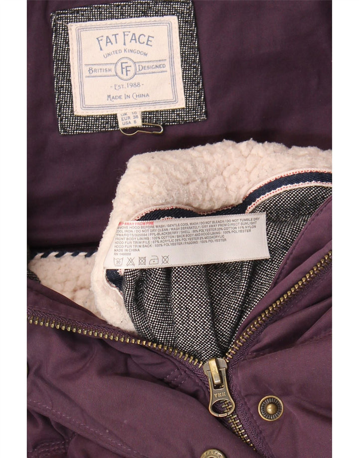 Fat Face Γυναικείο Gilet με κουκούλα μεγάλου μεγέθους UK 10 Small Purple Polyester