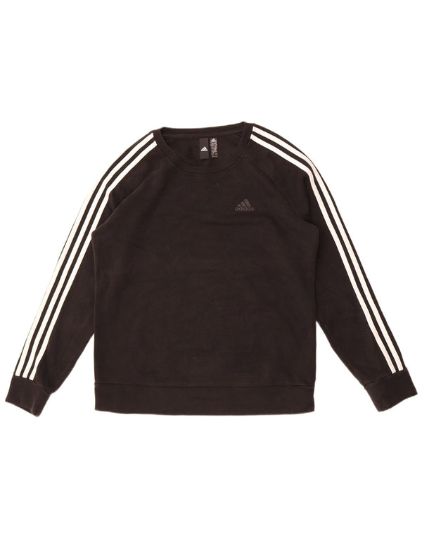 Adidas Womens Sweatshirt Jumper UK 16/18 Large Black Cotton