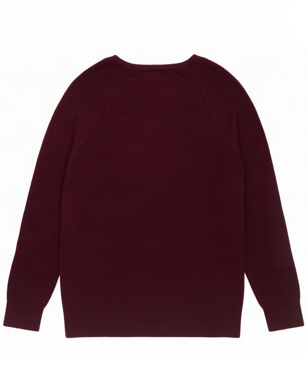 Gap Womens V-Neck Jumper Sweater UK 16 Large Burgundy Cotton