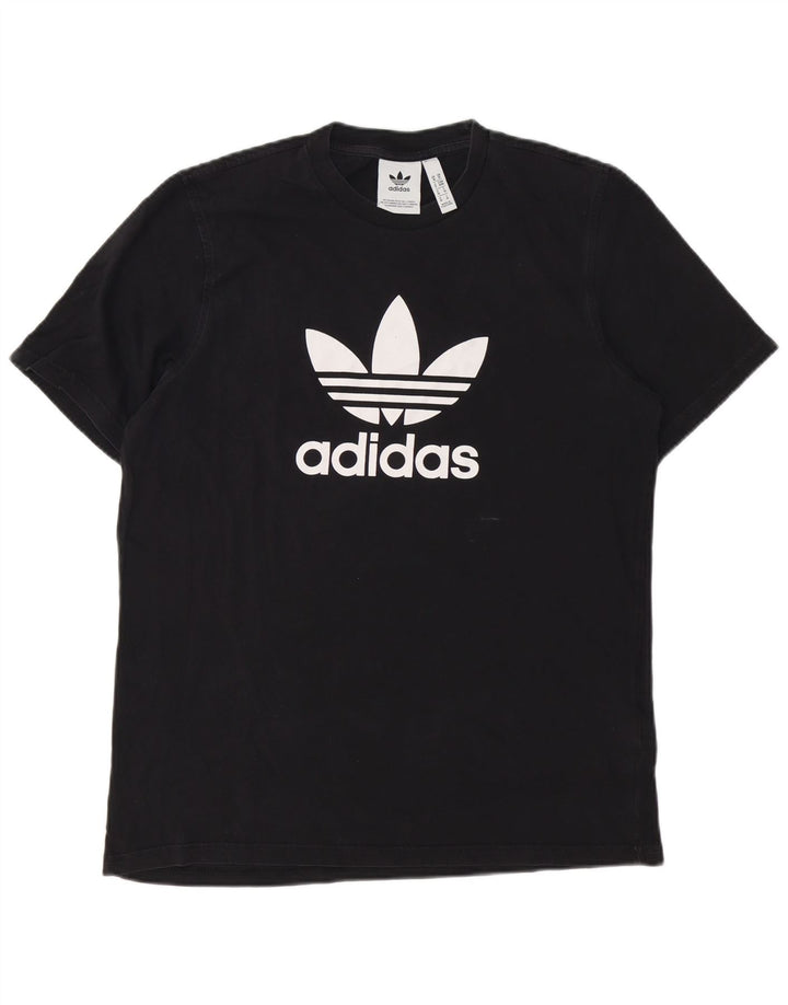 Ανδρικό γραφικό T-Shirt ADIDAS Top Μεσαίο μαύρο βαμβακερό
