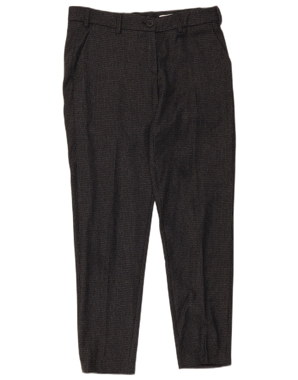 Brax Womens Soft Fit Suit Trousers UK 10 Small W30 L29 Grey Houndstooth
