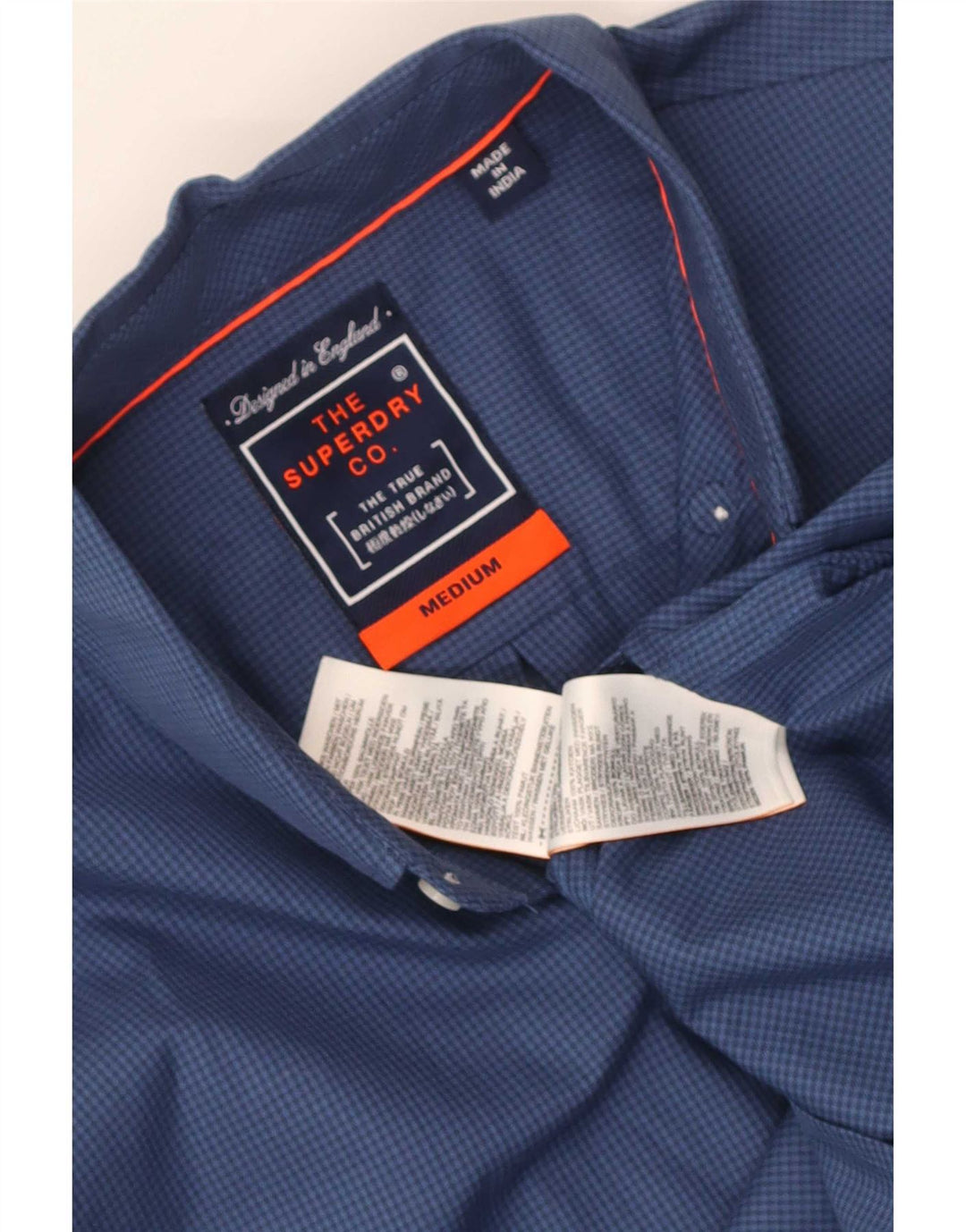 Ανδρικό πουκάμισο Superdry Βαμβακερό μεσαίο μπλε ναυτικό Gingham
