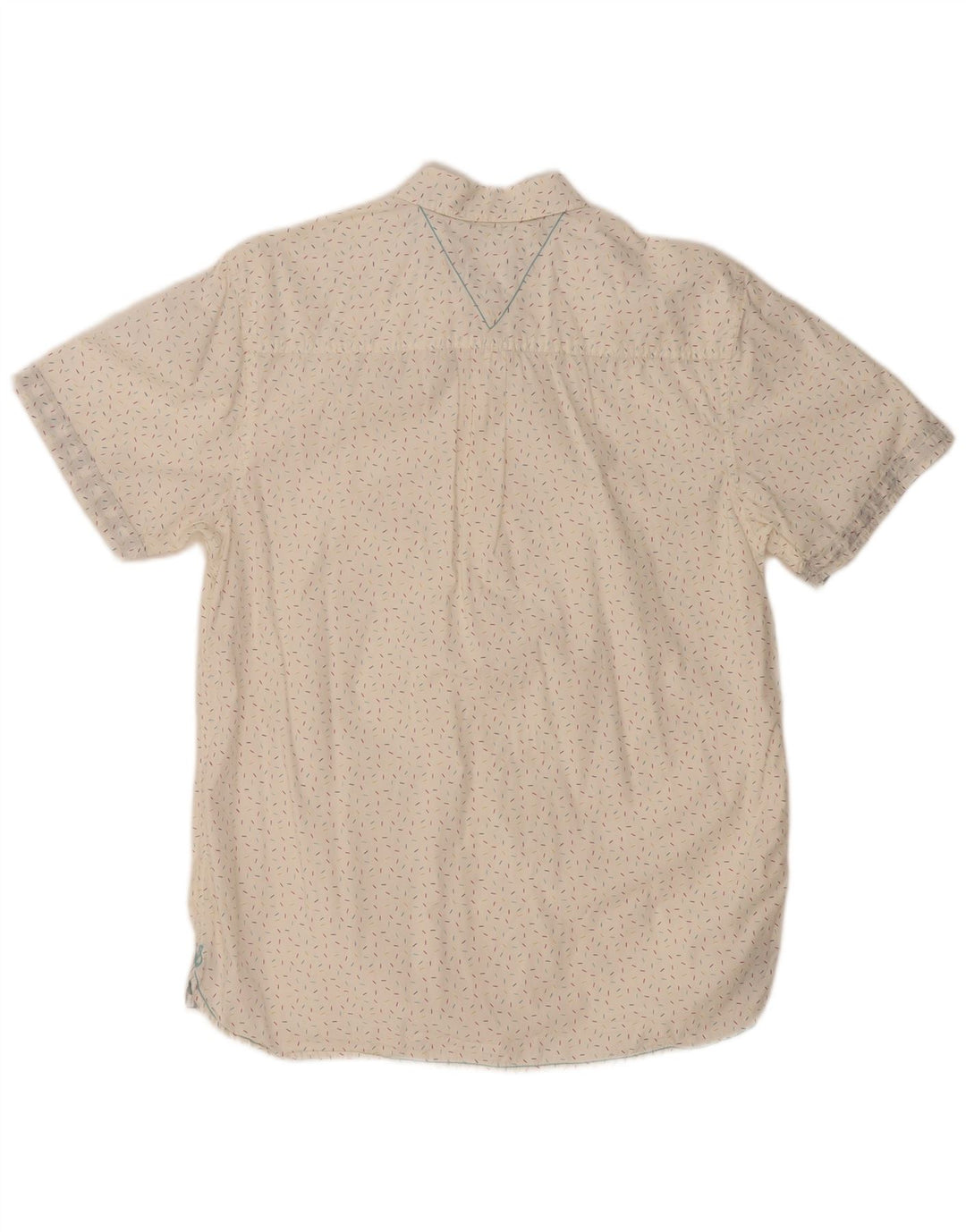 WHITE STUFF Ανδρικό κοντομάνικο πουκάμισο με κλασική εφαρμογή Μικρό λευκό βαμβακερό με στίγματα