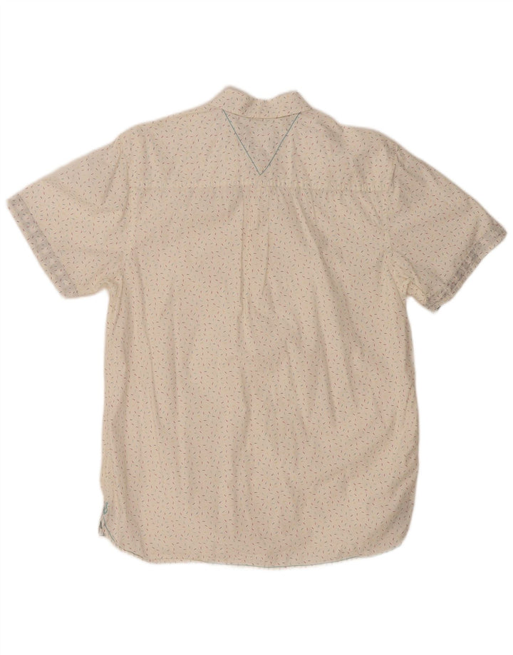 WHITE STUFF Ανδρικό κοντομάνικο πουκάμισο με κλασική εφαρμογή Μικρό λευκό βαμβακερό με στίγματα