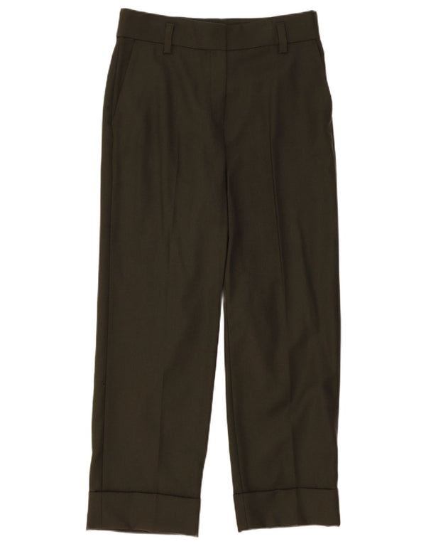 Massimo Dutti γυναικείο ίσιο παντελόνι EU 38 Small W28 L27 Khaki Wool