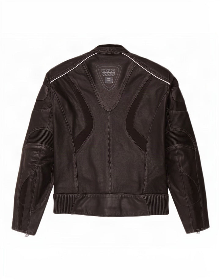 Probiker Γυναικείο Γραφικό Δερμάτινο Μπουφάν Racer UK 14 Large Μαύρο
