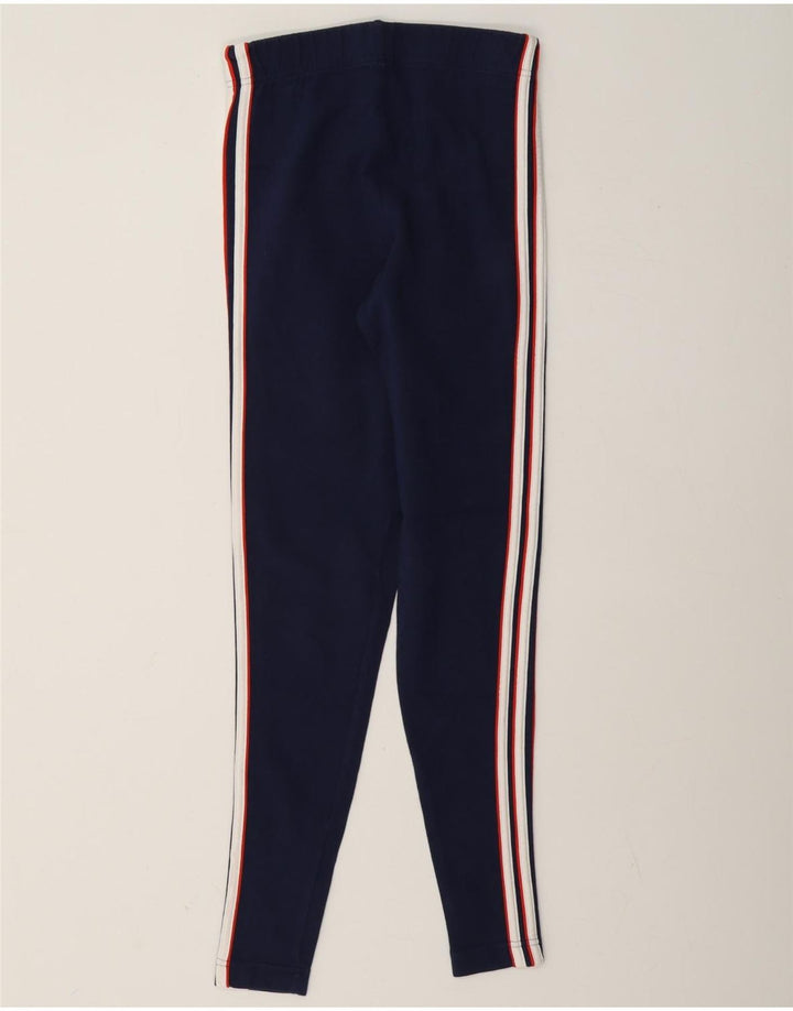 Γυναικείο κολάν Adidas UK 12 Medium Navy Blue βαμβακερό