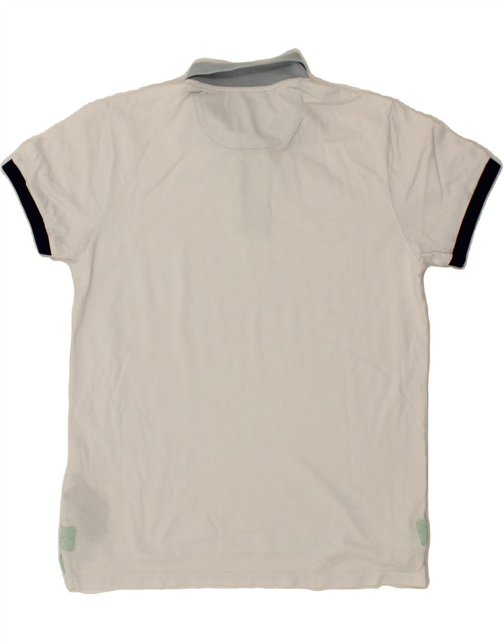 KAPPA Mens Polo Shirt Large White Cotton Vintage Kappa and Second-Hand Kappa from Messina Hembry 