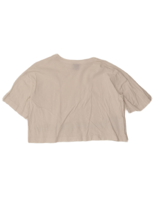 Champion Womens Crop Oversized Graphic T-shirt Top 10 Small White
