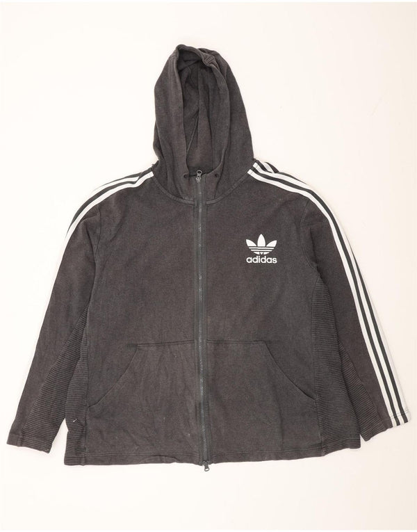 Ανδρικό πουλόβερ με κουκούλα με φερμουάρ Adidas 2XL γκρι βαμβακερό
