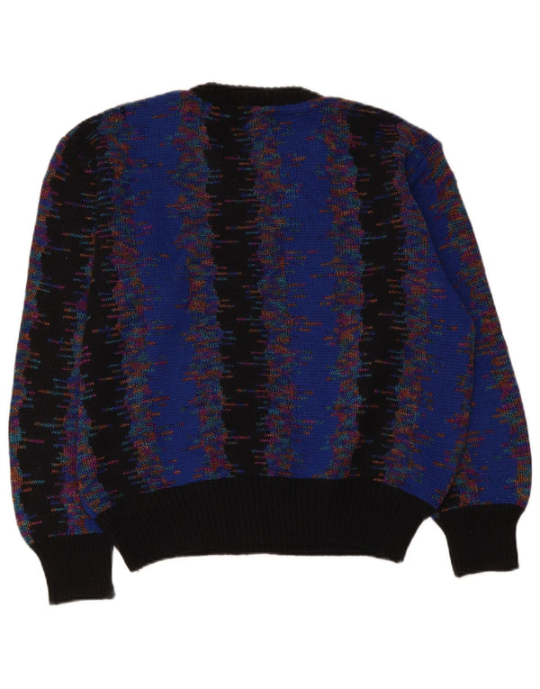 Vintage γυναικείο πουλόβερ με λαιμόκοψη Vintage UK 16 Large Blue Colorblock