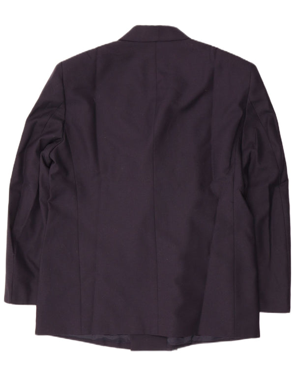 Vintage ανδρικό σακάκι διπλό μπλέιζερ IT 58 4XL Navy Blue παρθένο μαλλί