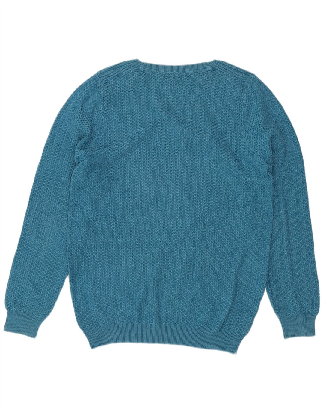 Ανδρικό πουλόβερ Massimo Dutti Boat Neck Jumper από μεσαίο μπλε βαμβακερό