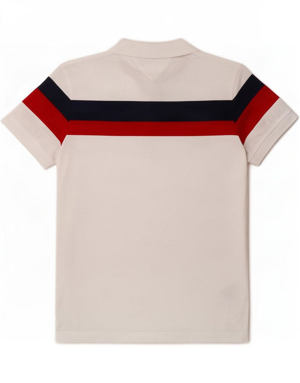 Tommy Hilfiger Ανδρικό πουκάμισο πόλο με κανονική εφαρμογή, μεσαίο λευκό χρώμα, βαμβακερό