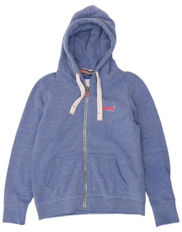 Superdry γυναικείο πουλόβερ με κουκούλα με φερμουάρ UK 18 XL πολυεστέρας με μπλε φλύκταινες