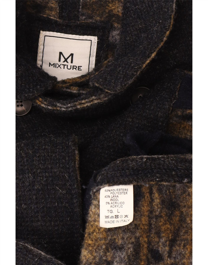 Μείγμα Ανδρικό παλτό μπιζελιού UK 40 Large Navy Blue Polyester