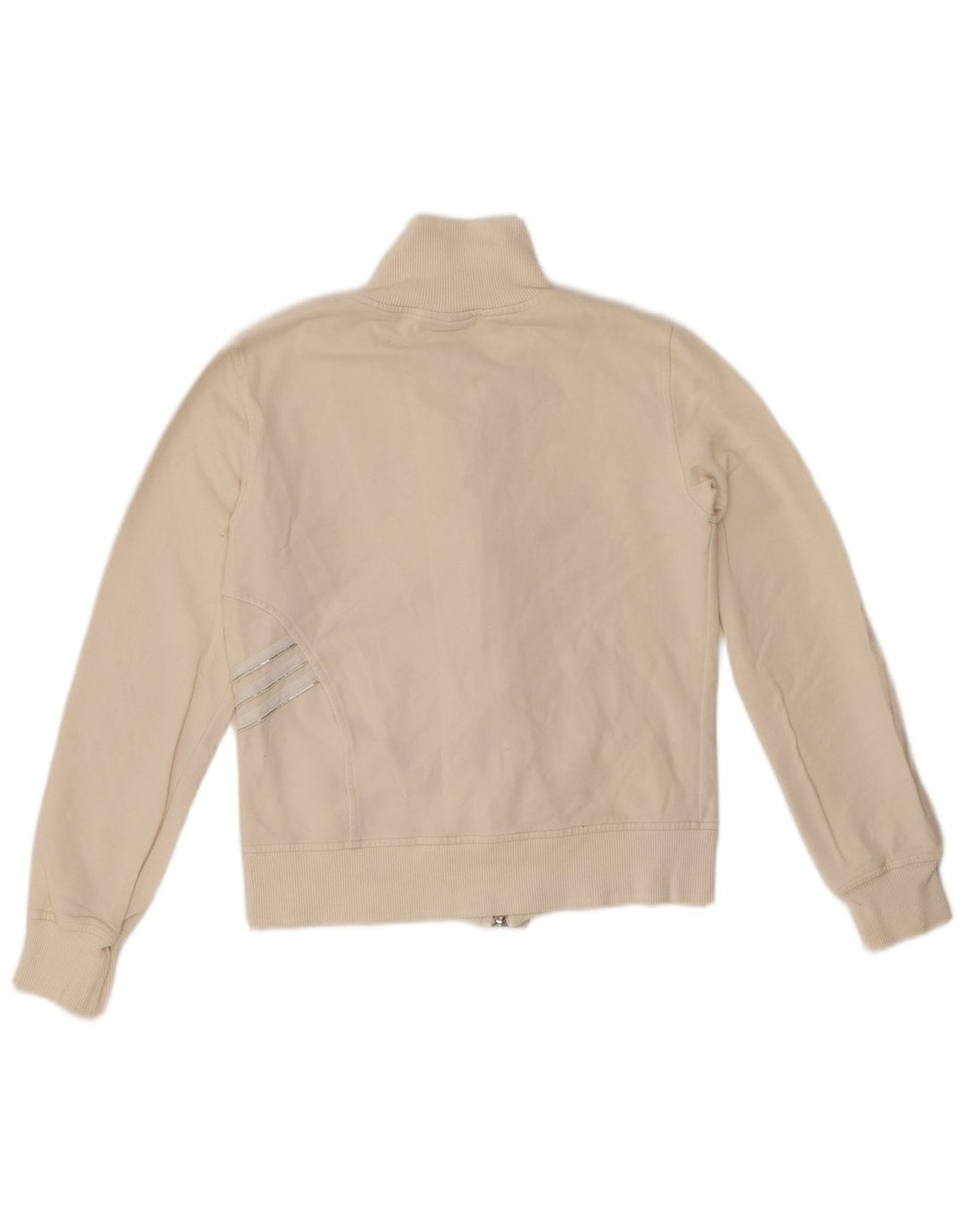 Γυναικεία φόρμα ADIDAS Crop Top Jacket UK 10 Small White Cotton