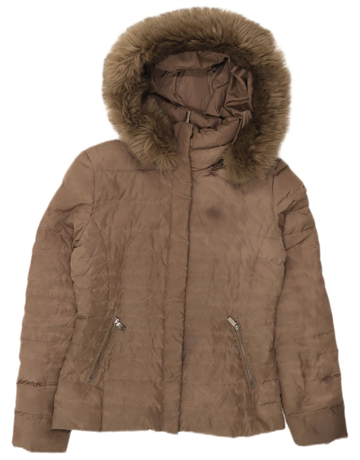 ARMANI JEANS Γυναικείο μπουφάν με κουκούλα IT 40 Μικρό καφέ πολυεστέρας