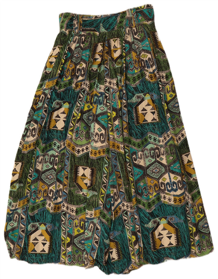 Γυναικείο παντελόνι χαρέμι VINTAGE W28 L22 Πράσινη γεωμετρική βισκόζη