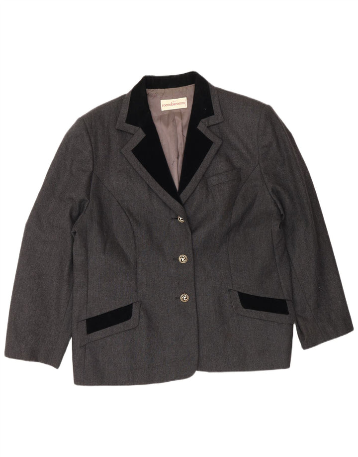 Roccobarocco Γυναικείο μπουφάν blazer UK 18 XL Γκρι μαλλί