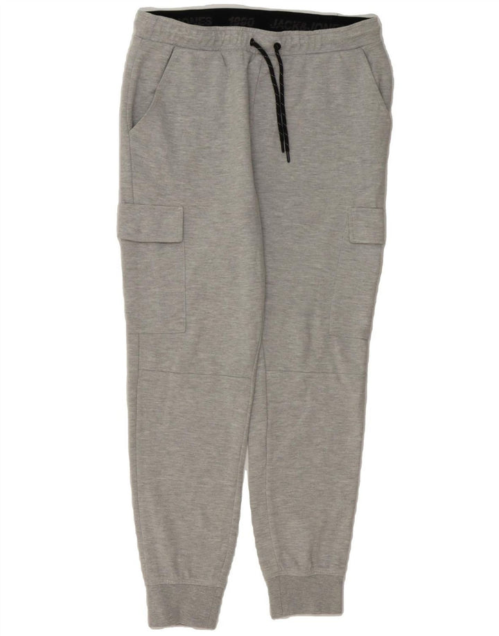 JACK & JONES Mens Cargo Tracksuit Trousers Joggers Small  Grey Cotton Vintage Jack & Jones and Second-Hand Jack & Jones from Messina Hembry 