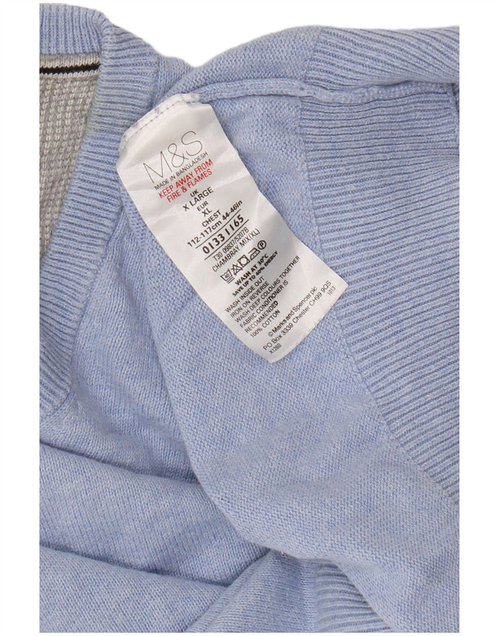 Marks & Spencer Ανδρικό γιλέκο Tank Top XL Blue Cotton