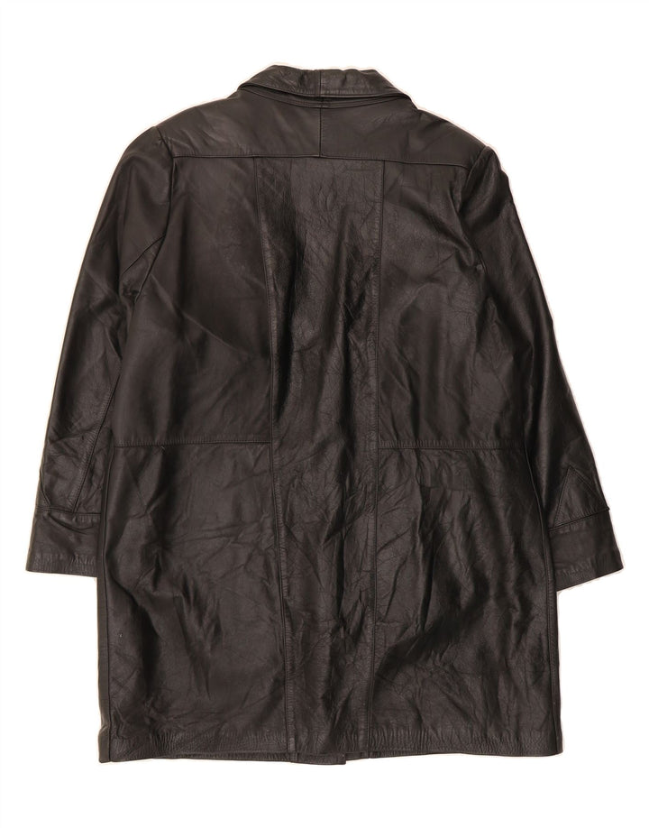 VINTAGE Womens Leather Coat UK 20 2XL Black Vintage Vintage and Second-Hand Vintage from Messina Hembry 
