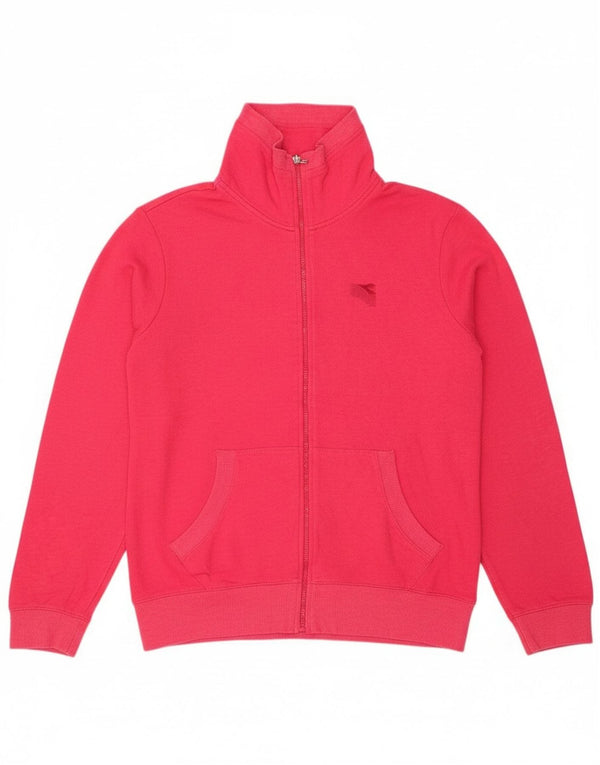Diadora Womens Tracksuit Top Jacket UK 20 2XL Pink Cotton