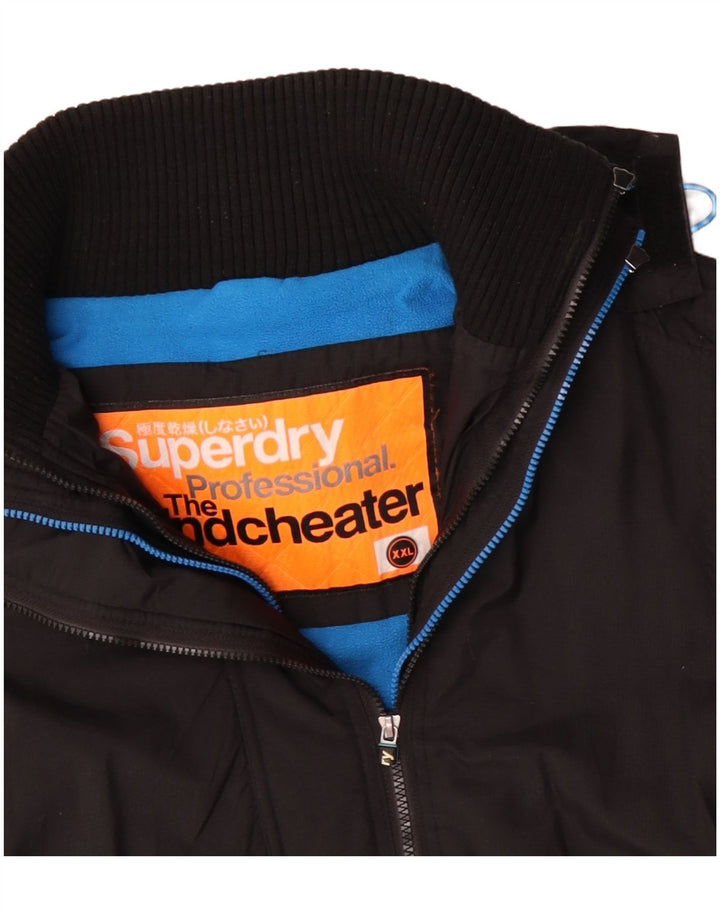 Superdry Ανδρικό γραφικό μπουφάν Windbreaker UK 44 2XL Μαύρο πολυεστέρα
