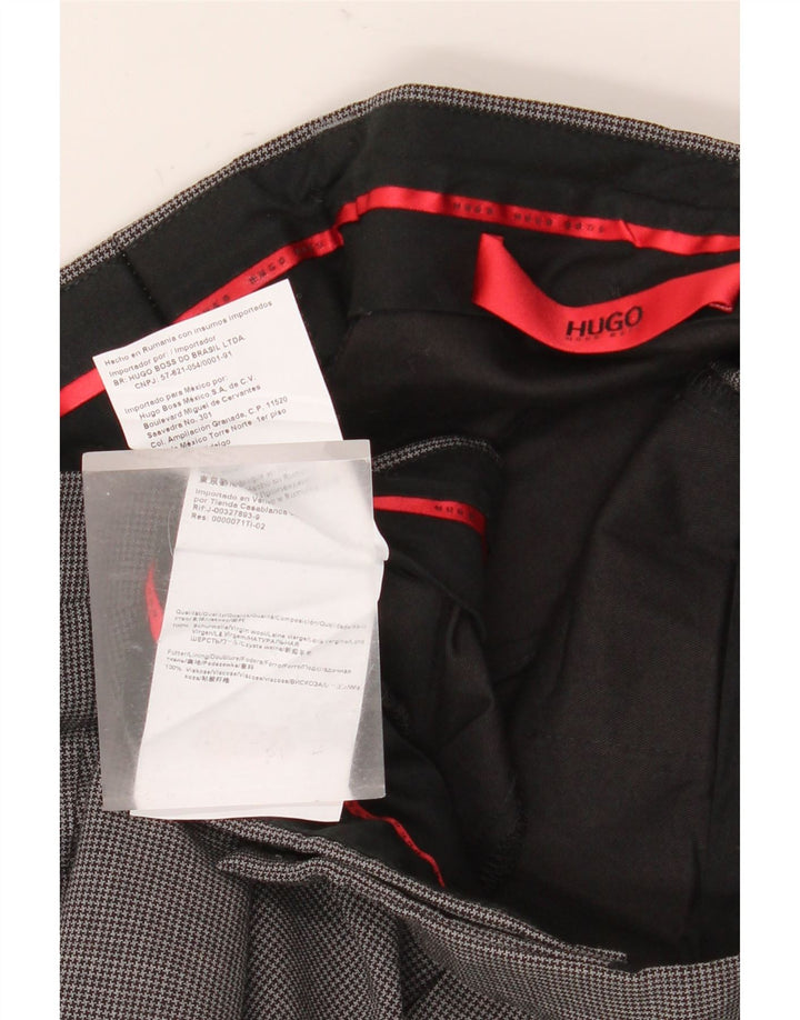 Ανδρικό ίσιο παντελόνι Hugo Boss IT 50 Large W34 L31 Grey Houndstooth