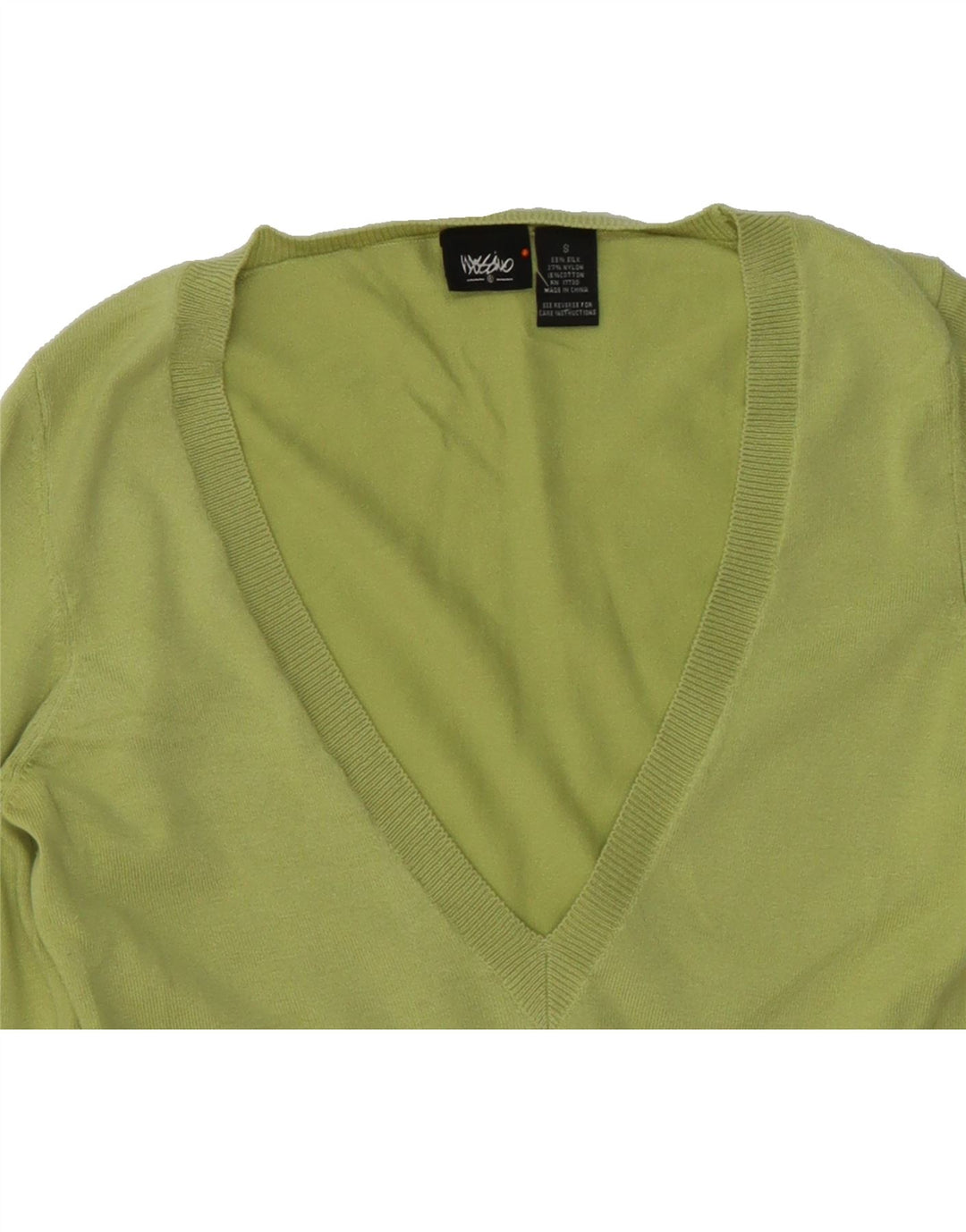 MOSSIMO Womens V-Neck Jumper Sweater UK 10 Small Green Silk Vintage Mossimo and Second-Hand Mossimo from Messina Hembry 