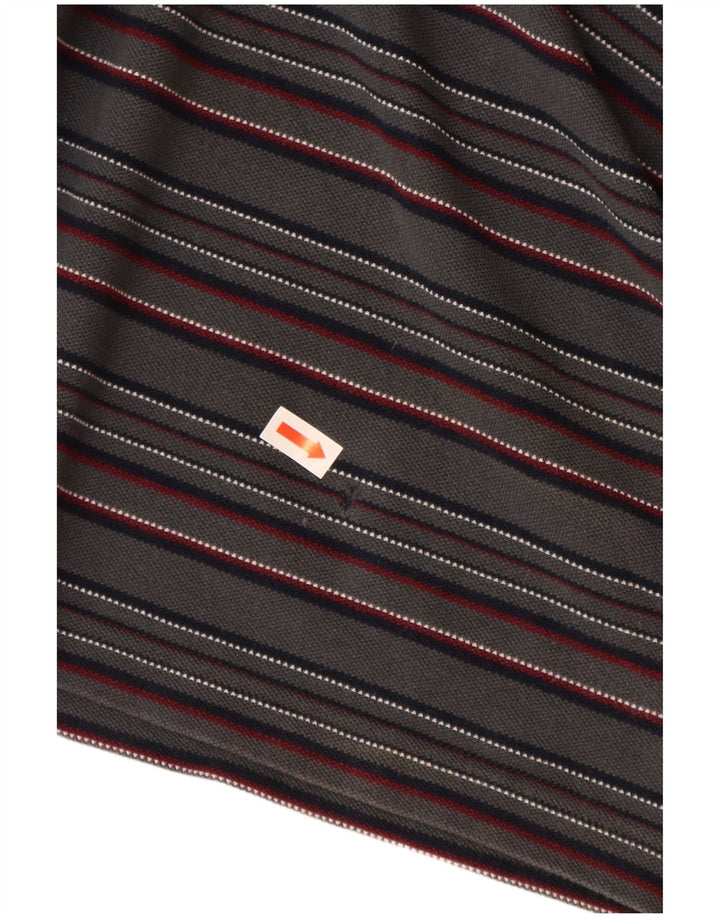 FRED PERRY Ανδρικό μακρυμάνικο μπλουζάκι πόλο με μεσαίο γκρι βαμβακερό ριγέ