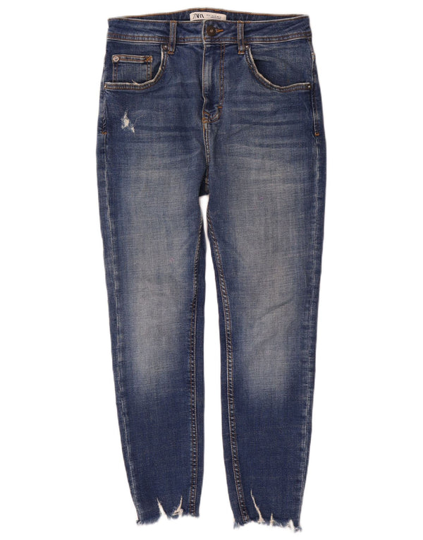 Zara Mens Distressed Slim Jeans EU 38 Small W30 L26 Blue Cotton
