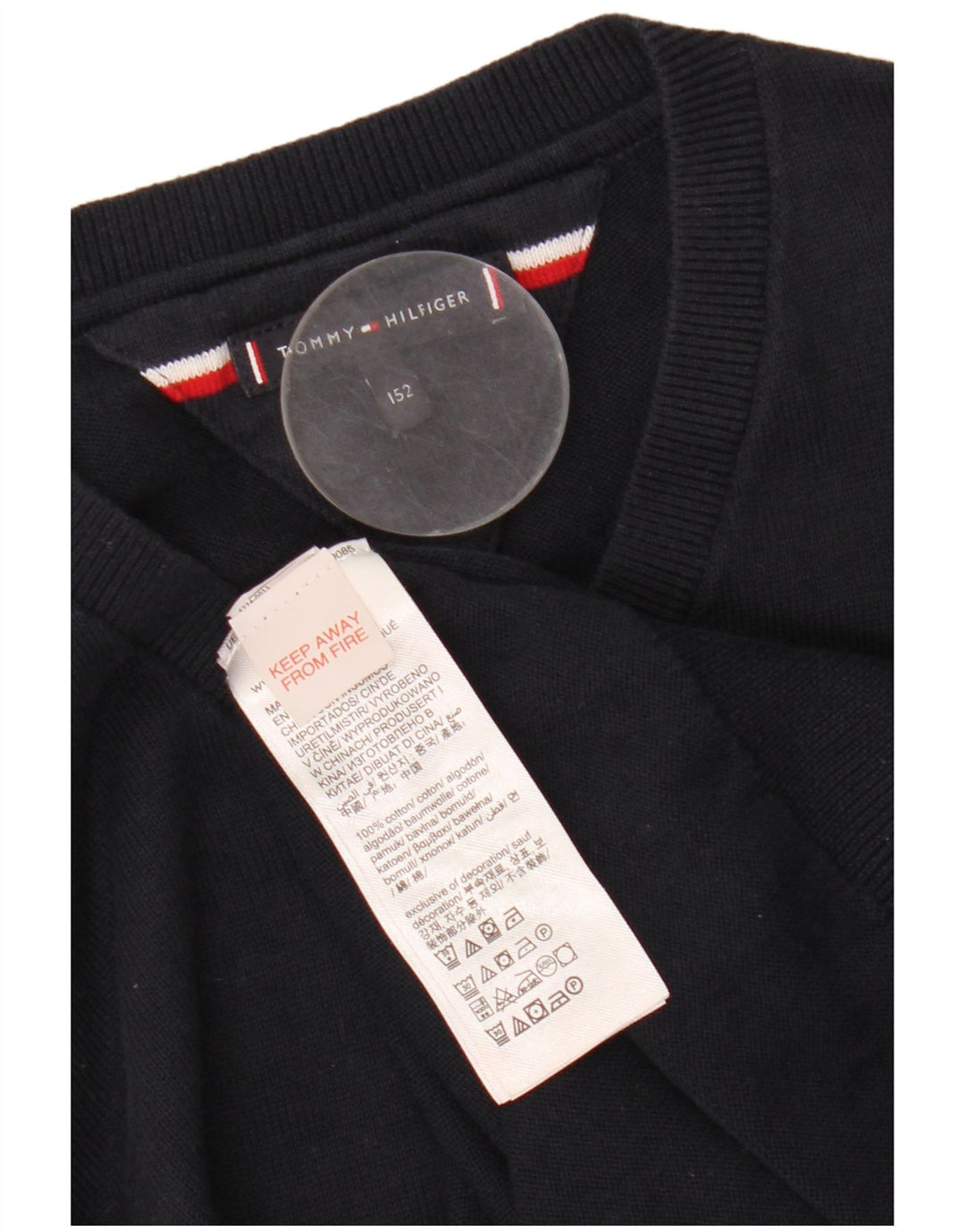 TOMMY HILFIGER Αγόρια πουλόβερ με V λαιμόκοψη 11-12 ετών Ναυτικό βαμβακερό