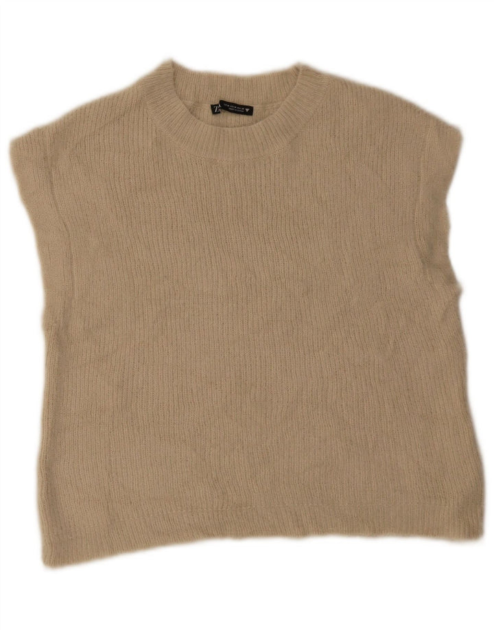 Zara Γυναικείο Γιλέκο Tank Top UK 12 Medium Beige Acrylic