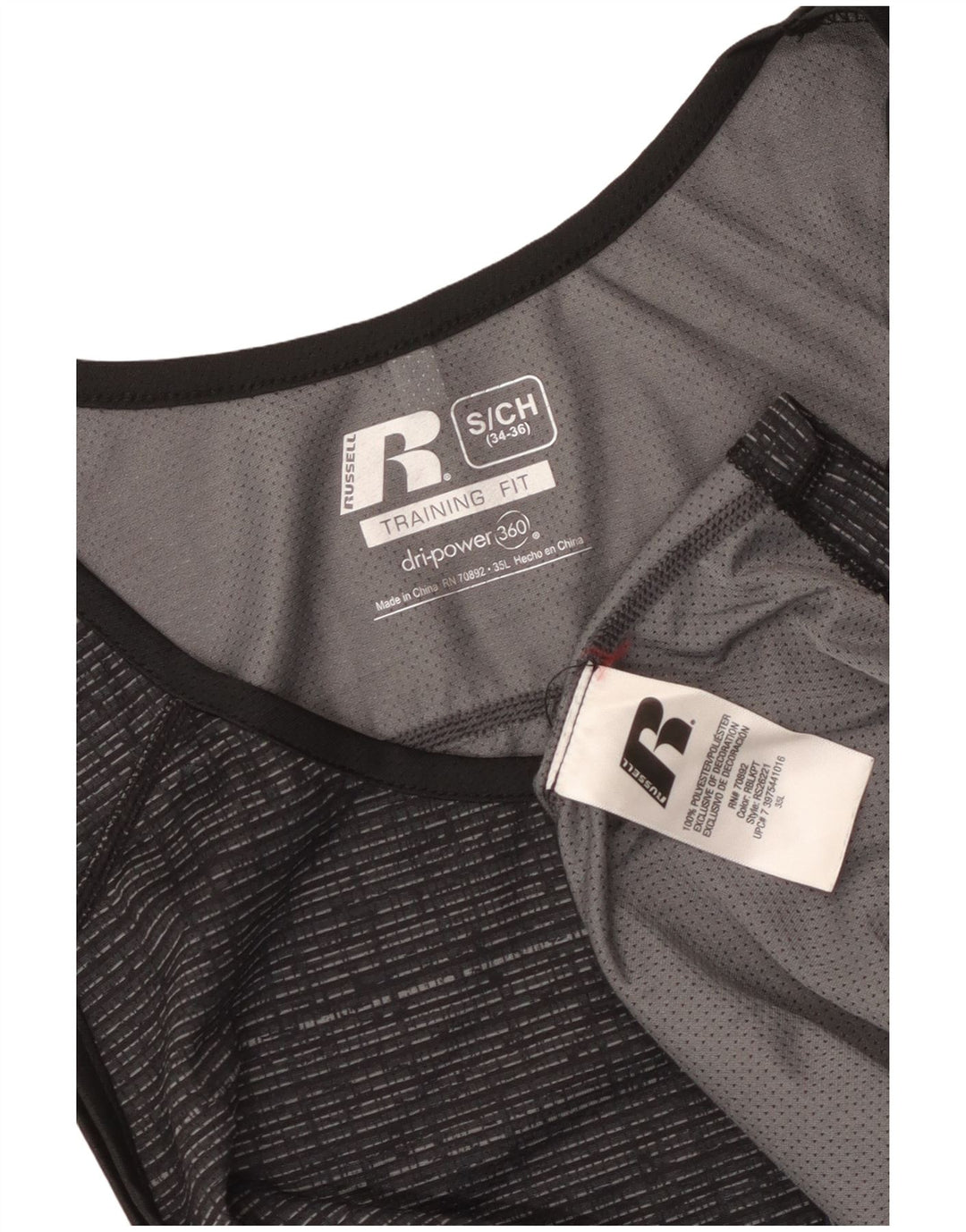 Russell αθλητικό ανδρικό γιλέκο τοπ UK 34/36 Small Grey Flecked Polyester