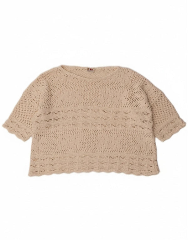 Redok Γυναικείο Crop Boat Neck Jumper πουλόβερ UK 14 Medium Off White